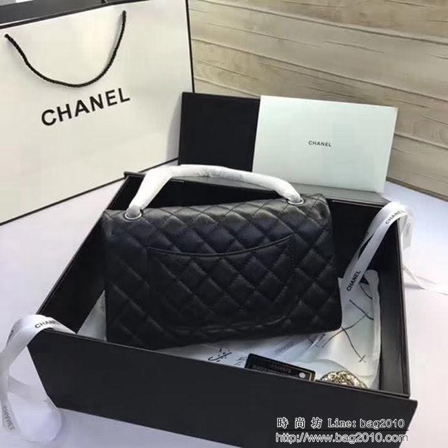 香奈兒CHANEL 226 進口大象紋胎牛皮金銀扣單肩斜挎鏈條包 DSC2034